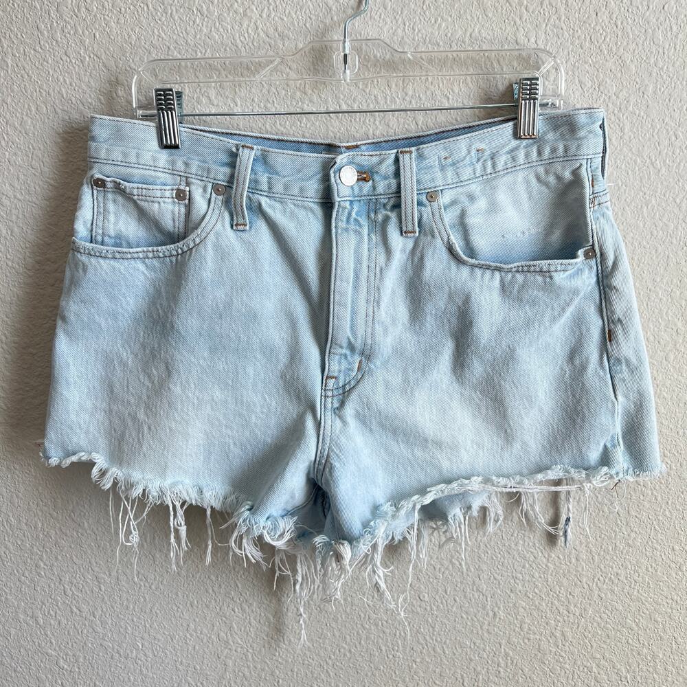 Madewell Relaxed Denim High Rise Shorts Women's 30 Light Wash 100% Cotton